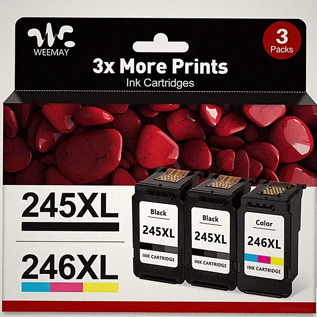 3 Pack Ink Cartridges 245 246XL for Canon Pixma MX490 MG2920 TS202 TS3100 TR4500