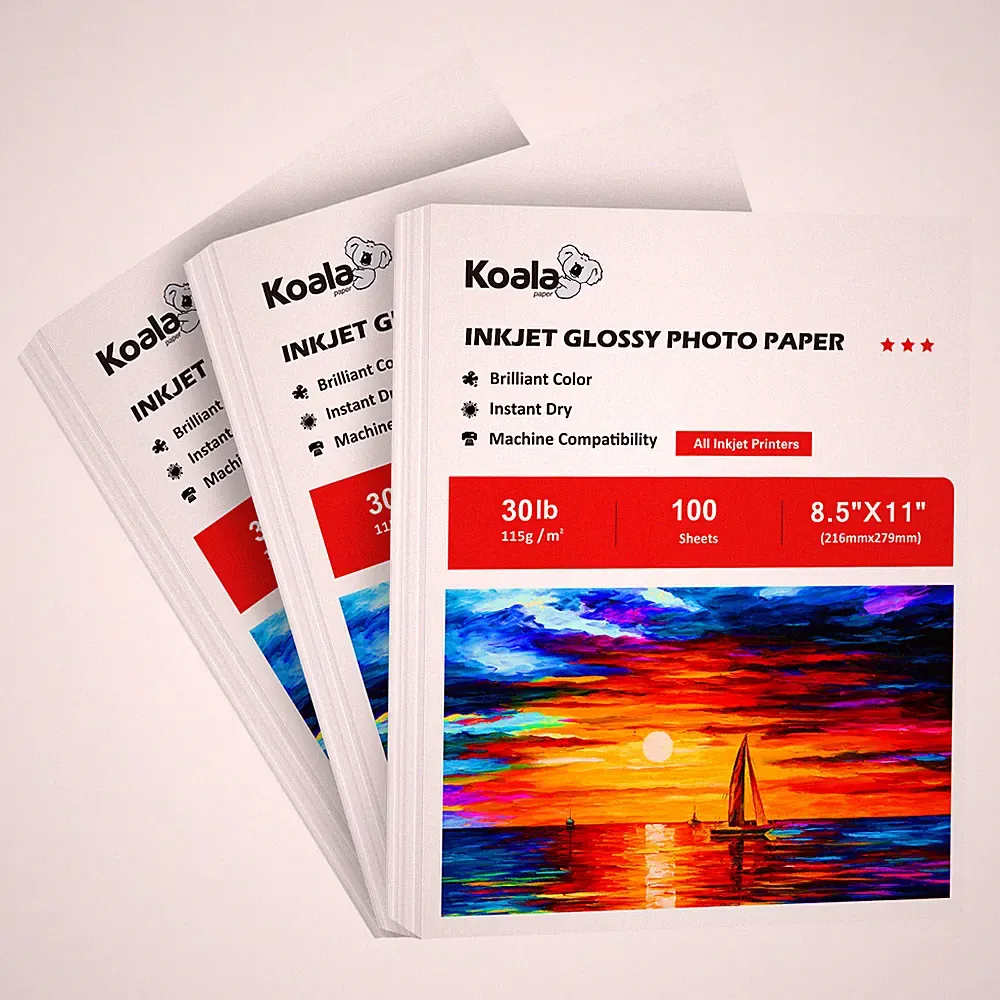 300 Sheets Koala Glossy Printer Paper 8.5x11 30lb 115g Thin Inkjet Photo Paper