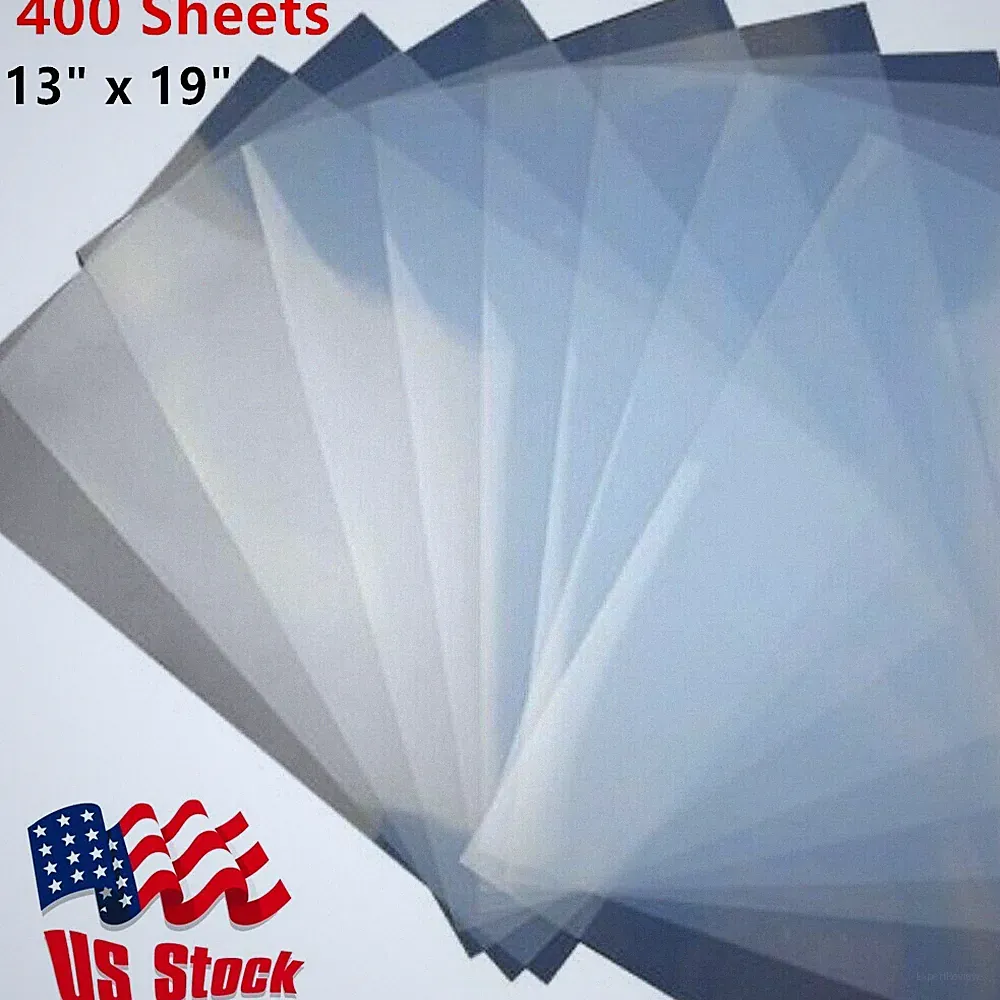 400 Sheets 13" x 19" Waterproof Inkjet Milky Transparency Film for Silk Screen
