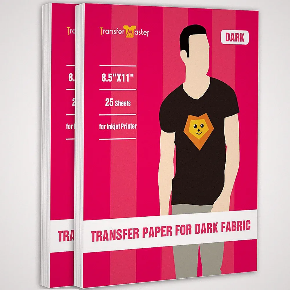 50 Pk Blue Grid Heat Transfer Paper for Dark T Shirt Iron-on 8.5x11 Inkjet Laser