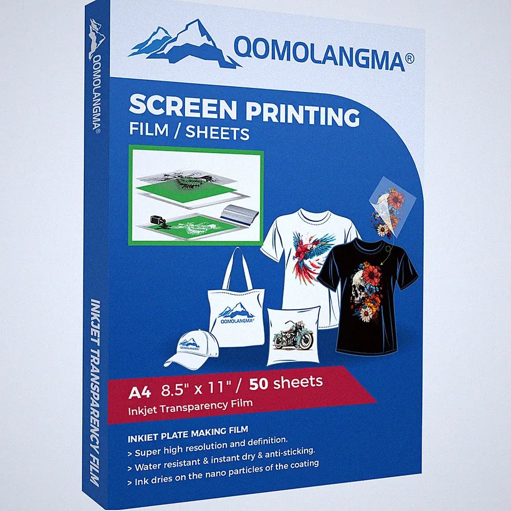 50 Sheets 8.5" x 11" Waterproof Inkjet Transparency Film for Screen Printing