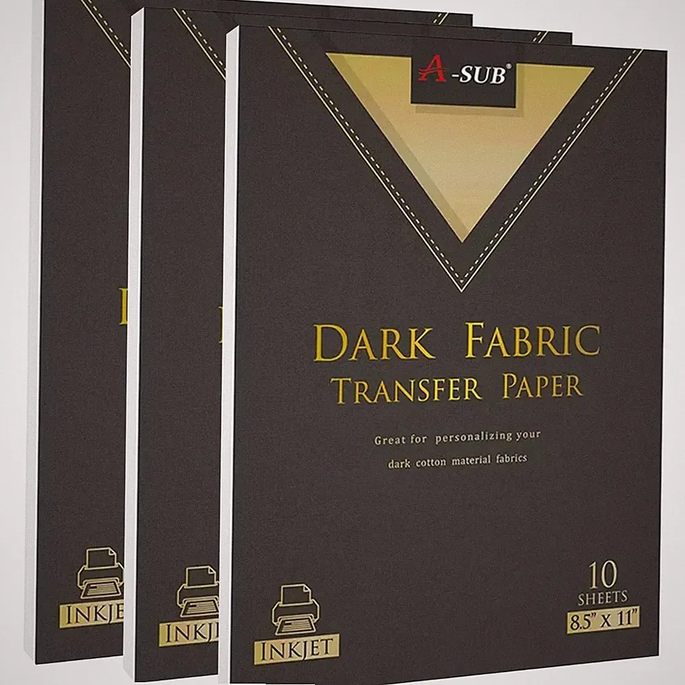 A-SUB Dark Fabric Transfer Paper 30 Sheets Iron-on Inkjet Heat Transfer Vinyl