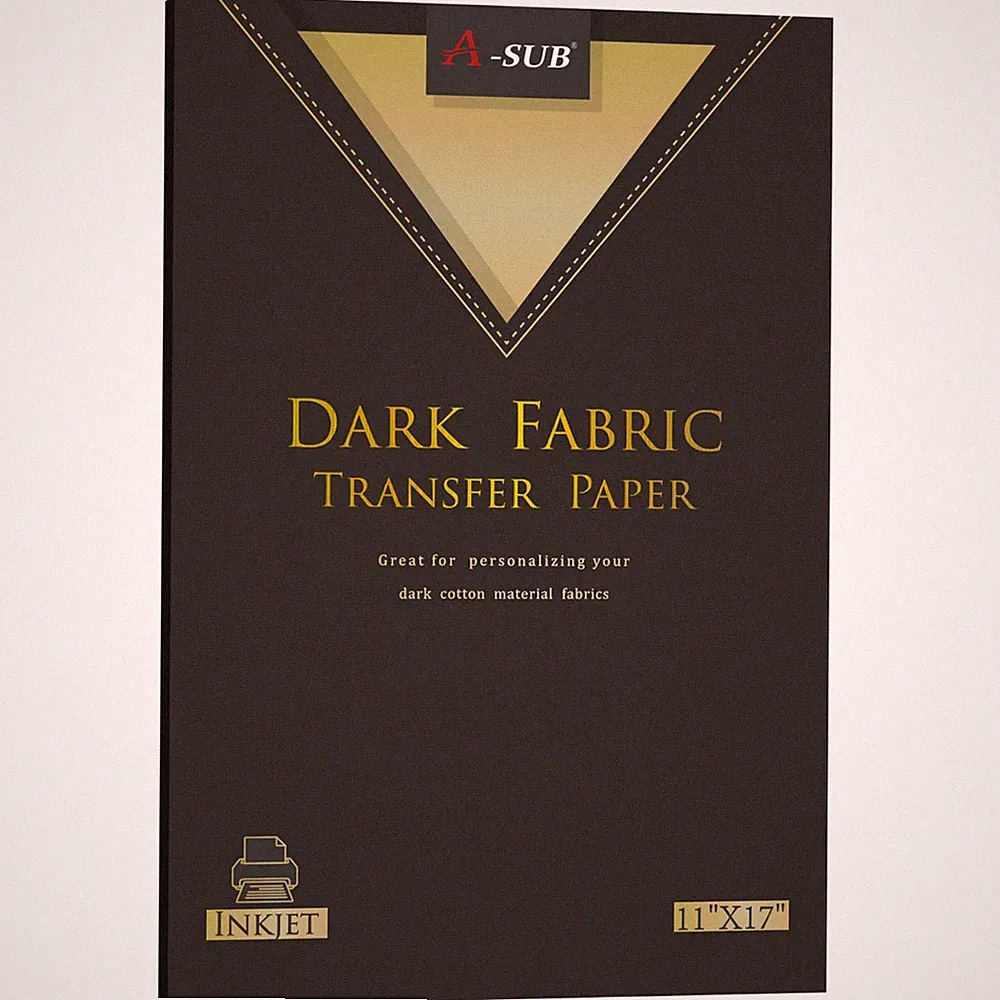 A-SUB Inkjet Dark Transfer Paper 11 x 17" Iron-on Dark Fabric T-shirt 10 Sheets