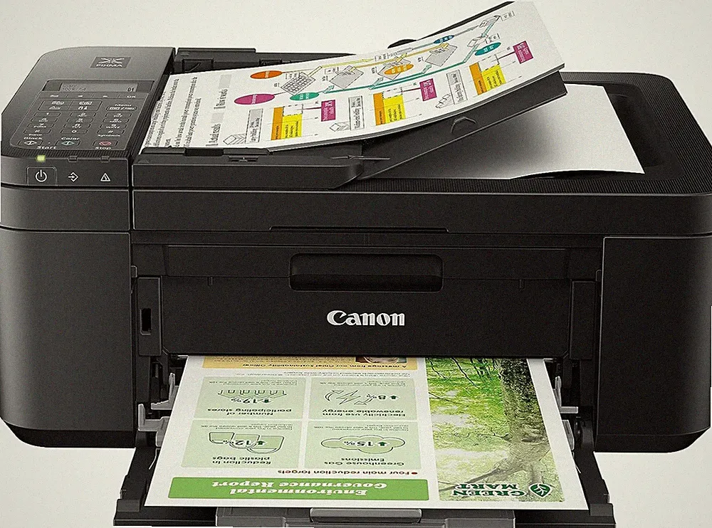 All-In-One Wireless Printer Auto Document Feeder Mobile Printing Built-In Fax