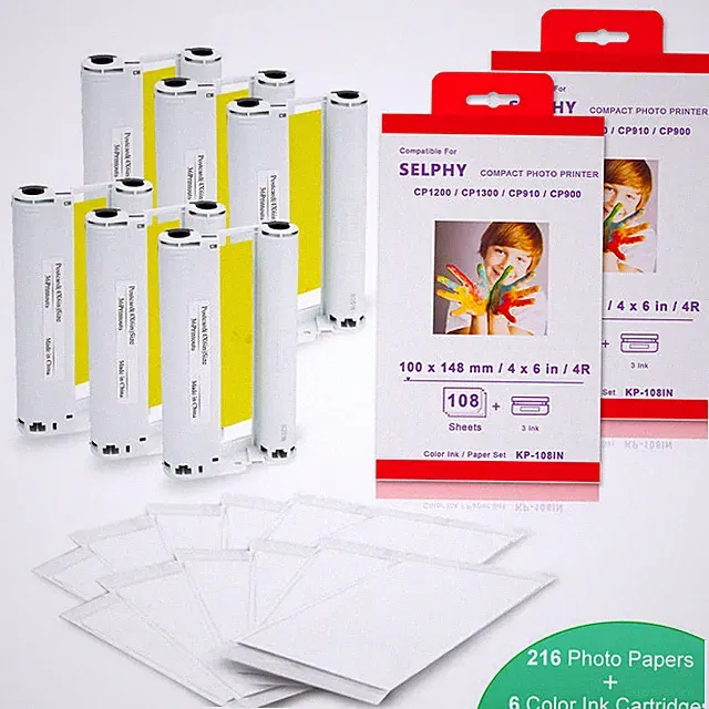 Canon KP-108IN Ink and Paper for Selphy CP Serie Photo Printers CP1300 CP900 Lot