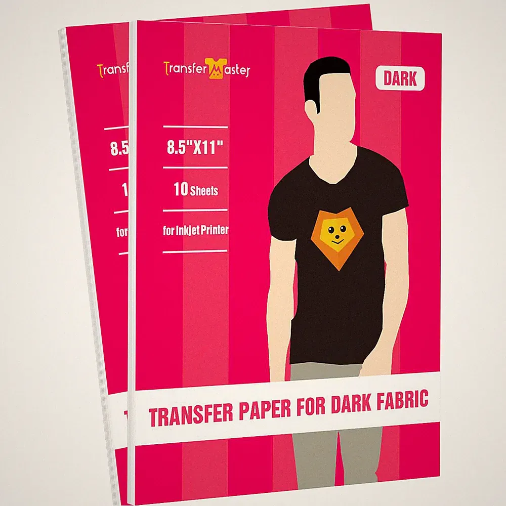 Inkjet Printable Dark Heat Transfer Paper for T-shirt 20 Sheets 8.5x11 Iron On