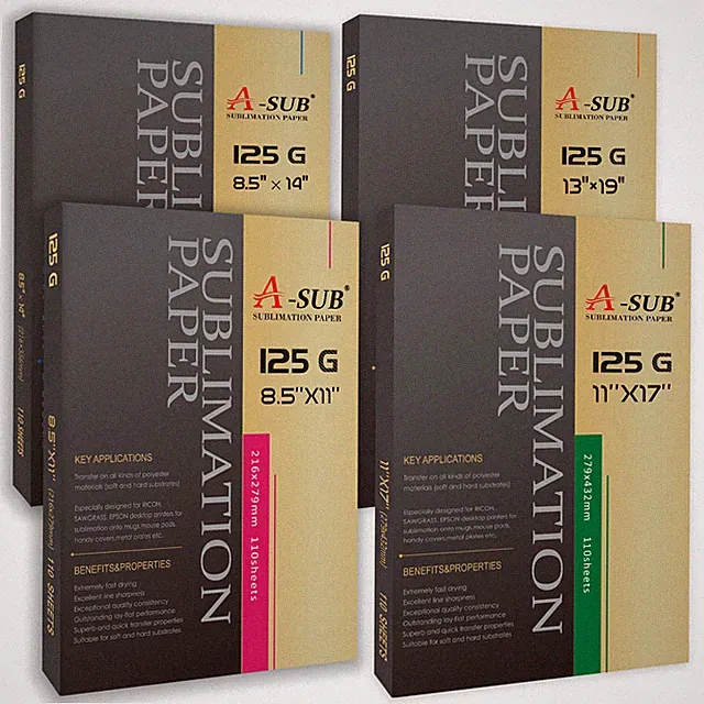 Lot 110-1100 Sheets Bulk 125g A-SUB Sublimation Paper 8.5x11 8.5x14 11x17 13x19