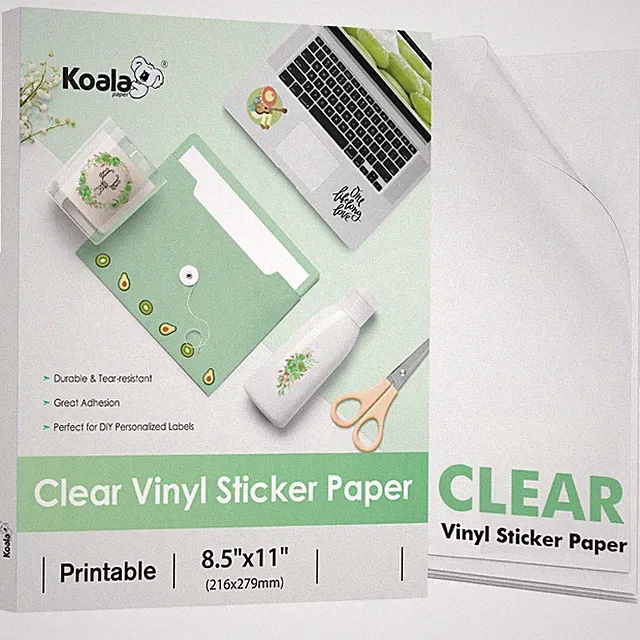Lot 15-50-150 Pk Koala Clear Sticker Paper Inkjet Printable Vinyl Sticker Paper