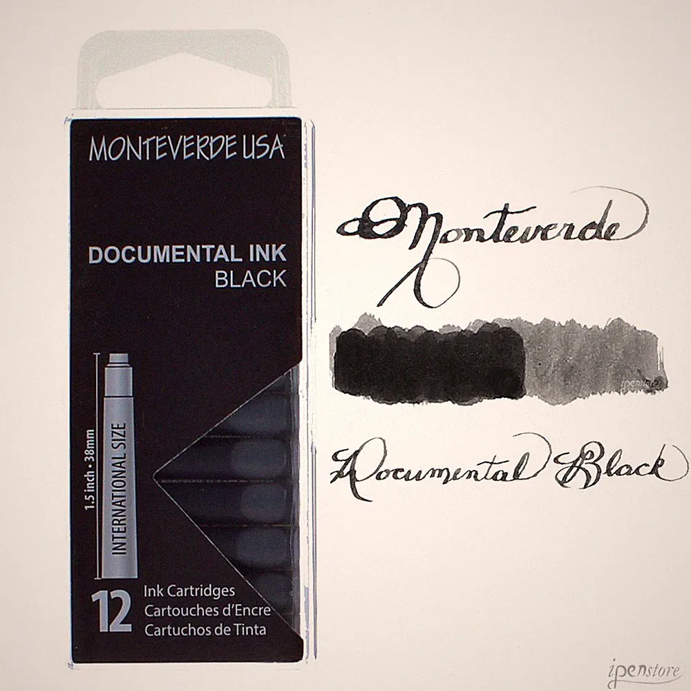 Pk/12 Monteverde Standard International Ink Cartridges, Documental Black