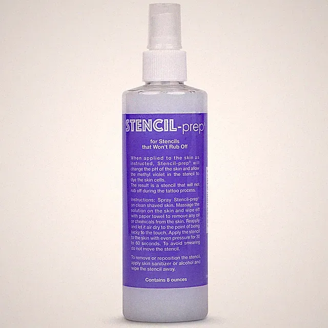 Stencil Prep Spray for Tattoo Stencil Transfer- Made in USA (8 oz - 1 pcs)